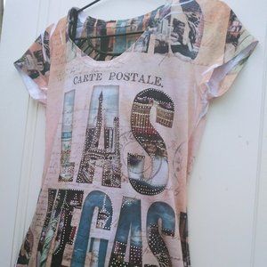 Las Vegas Sparkle design blouse Women top blouse